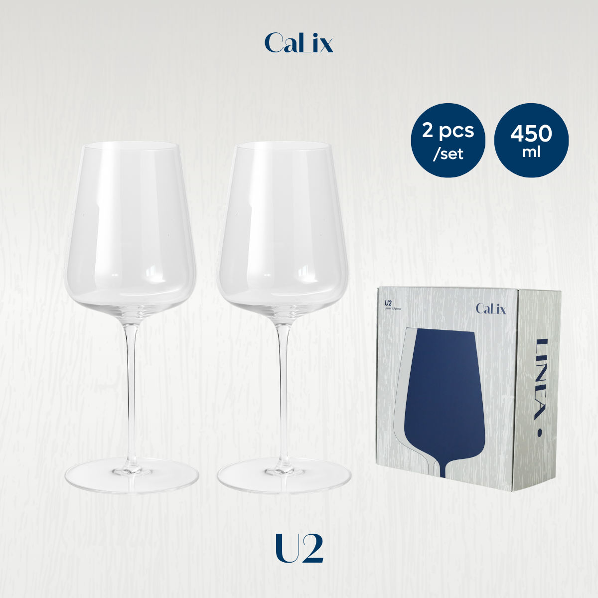 CaLix แก้วไวน์อเนกประสงค์ U2 Universal Wine Glass • LINEA Collection (set of 2)