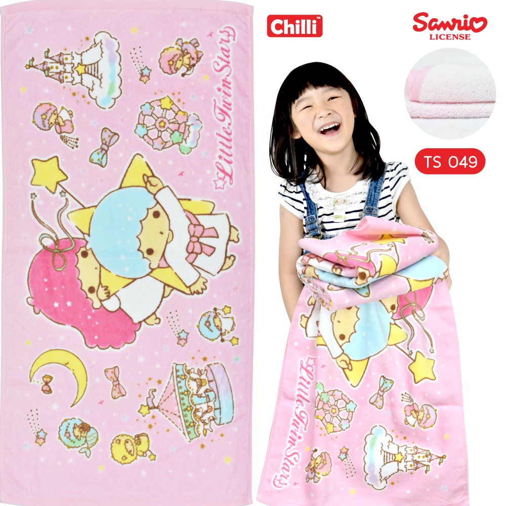 i-Biley ผ้าขนหนูเช็ดผม 16x32 นิ้ว TS-049 LittleTwinStars ลายการ์ตูน ลายลิขสิทธิ์แท้ 100%