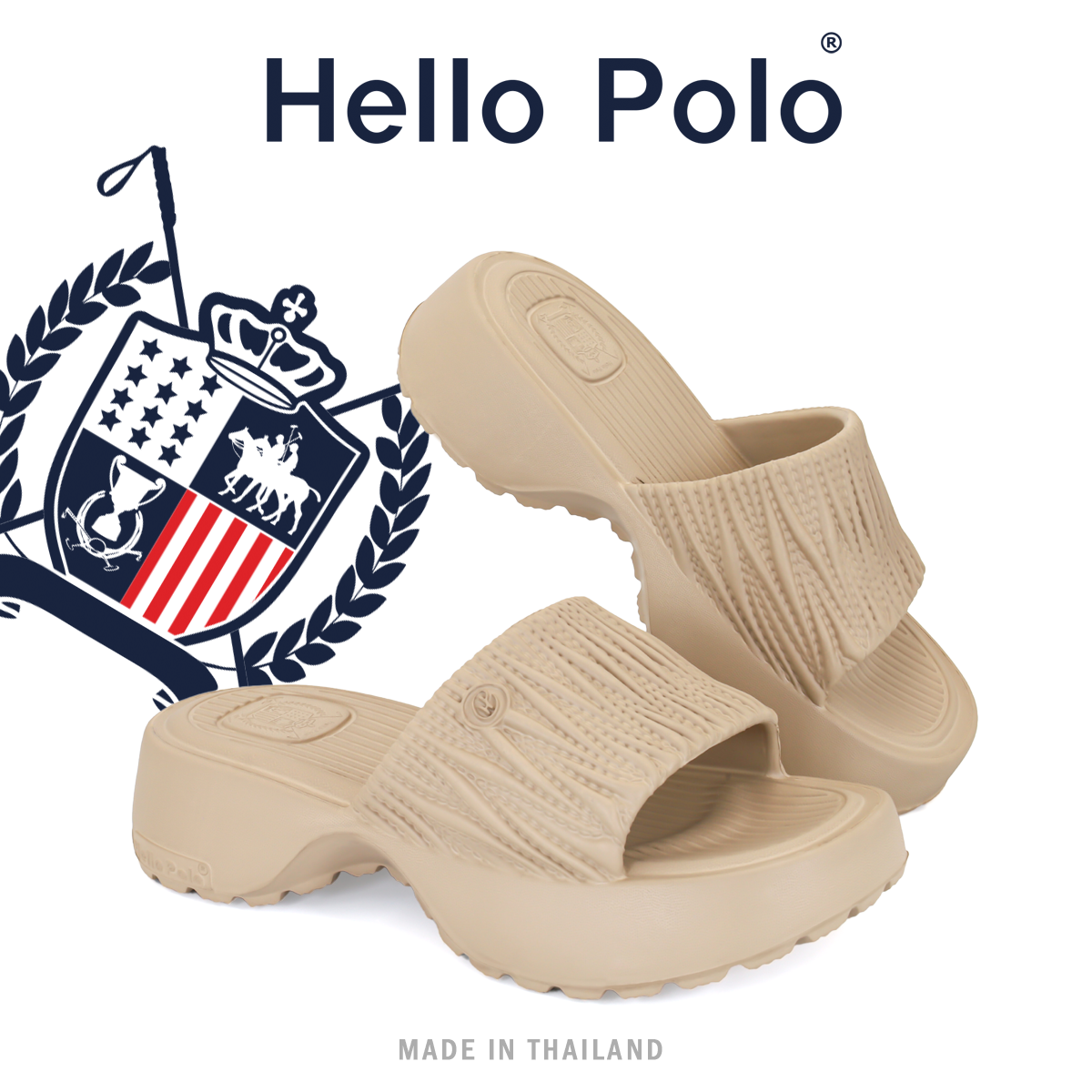 Hello Polo รุ่น HP8040 รองเท้าแฟชั่นผู้หญิง พื้นนุ่ม ใส่สบาย สูง 4 CM. ใส่ได้ทุกโอกาส Size 36-41