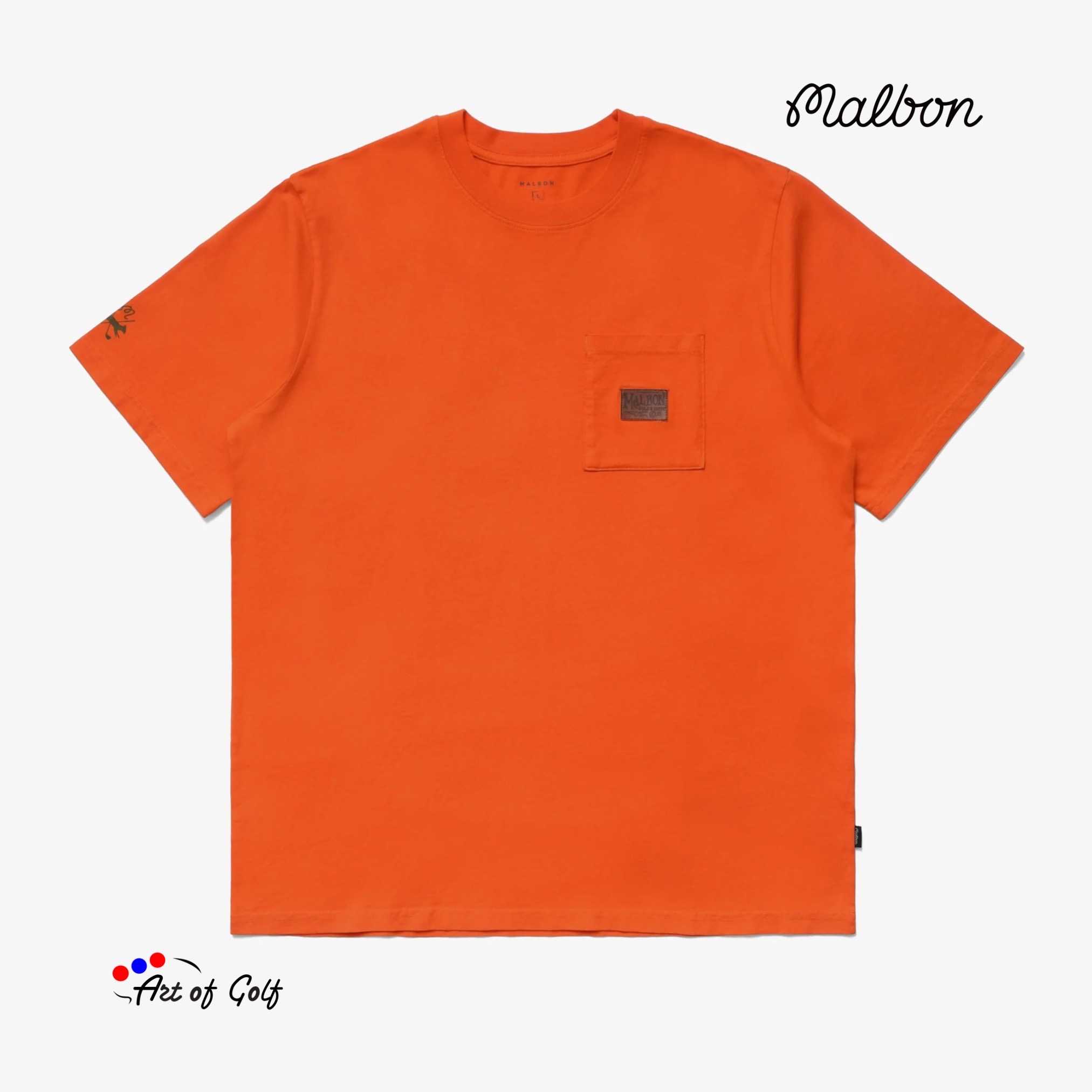 Malbon Men’s Fudd Buckets SS Pockets Tee - (Orange)
