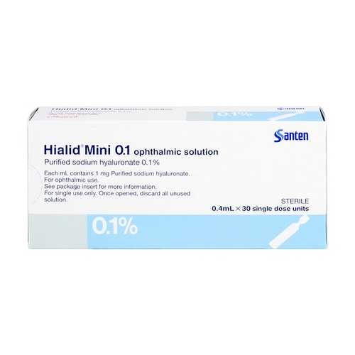 HIALID MINI 0.1 ยาหยอดตา ไฮเอลิด มินิ 0.1% 0.4 มล. กล่อง 30 หลอด
