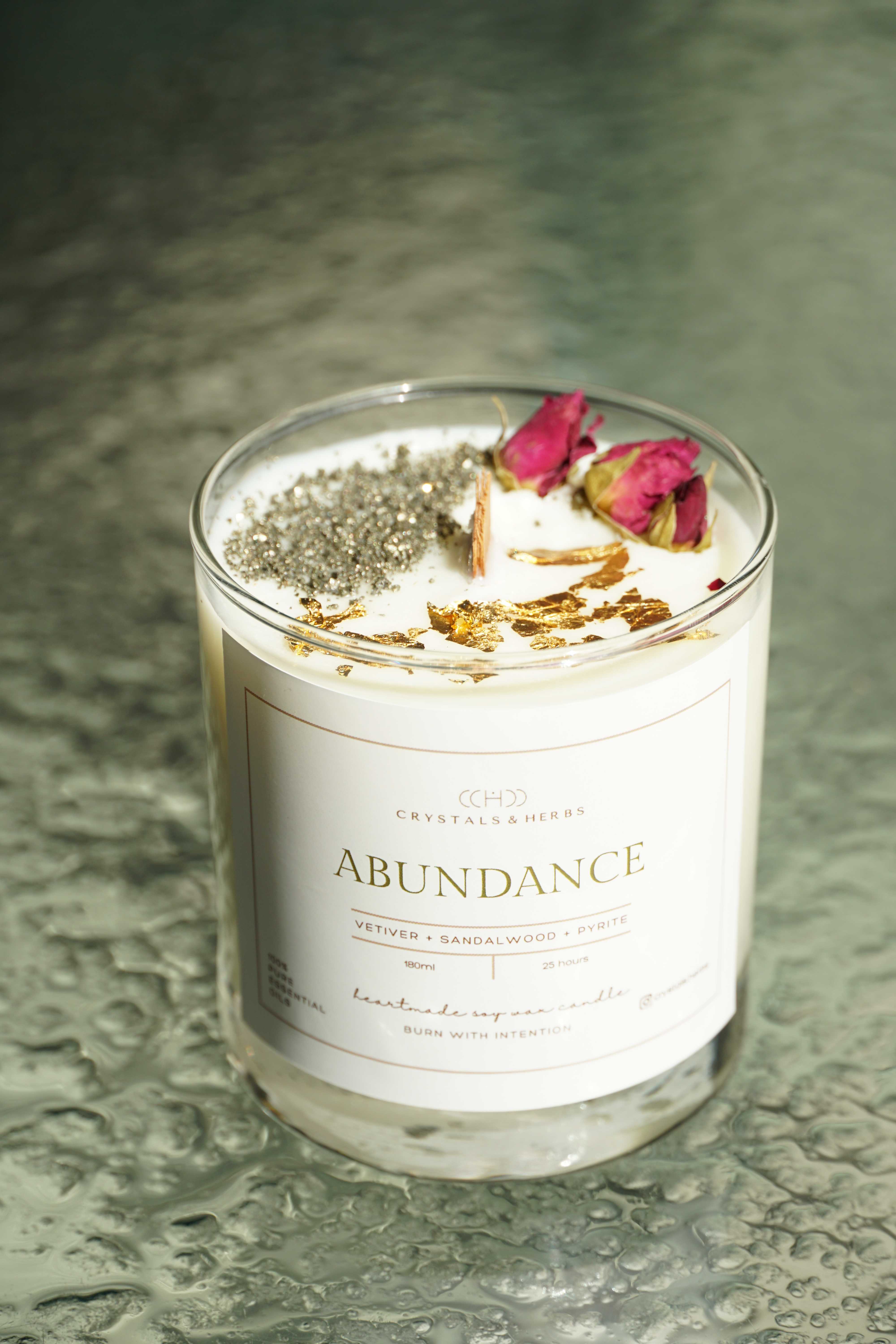Abundance Soy Wax Candle 180ml-Crystals.herbs