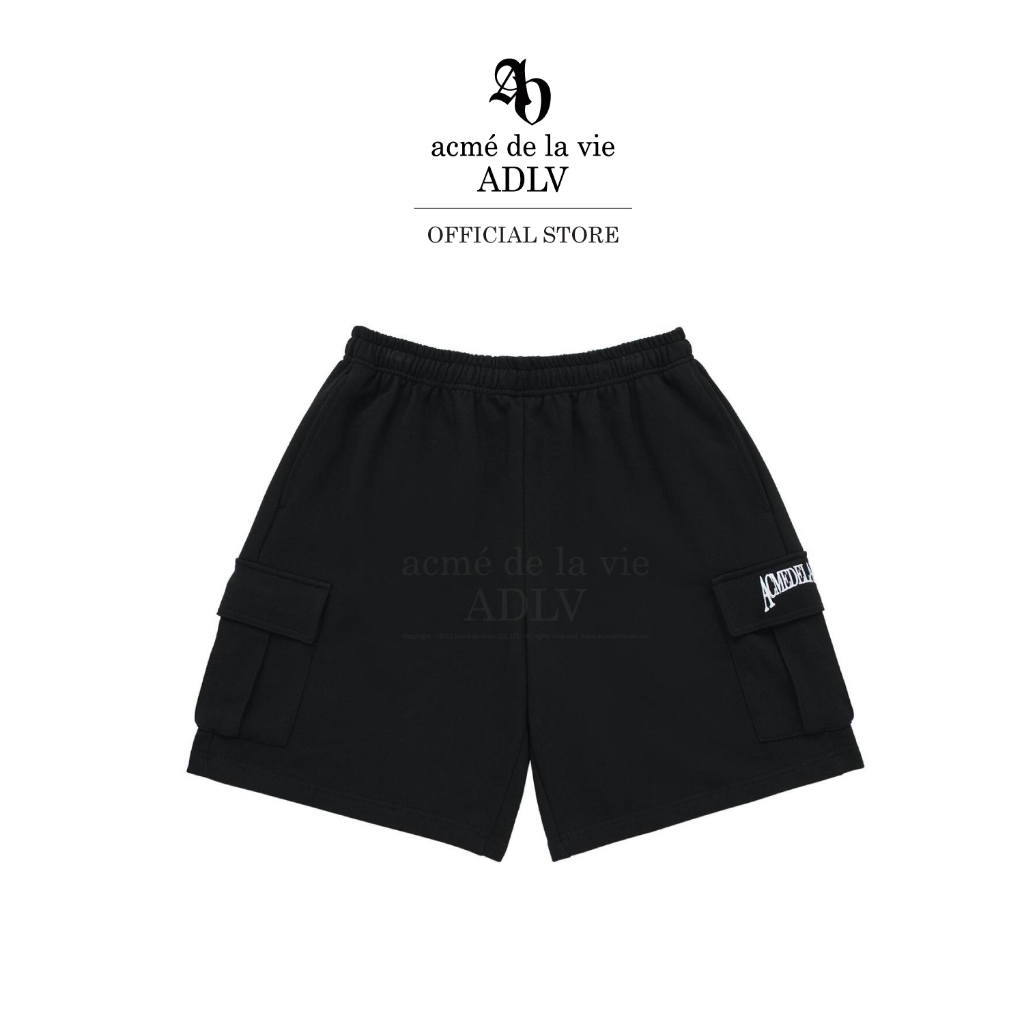 ADLV [acme de la vie] กางเกงขาสั้น รุ่น AE Logo Cargo Short Pants Black