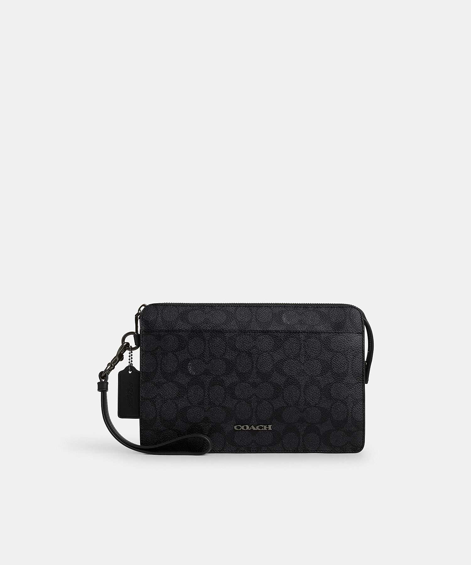 COACH ZIP POUCH IN SIGNATURE CANVAS CW168 QBMI5