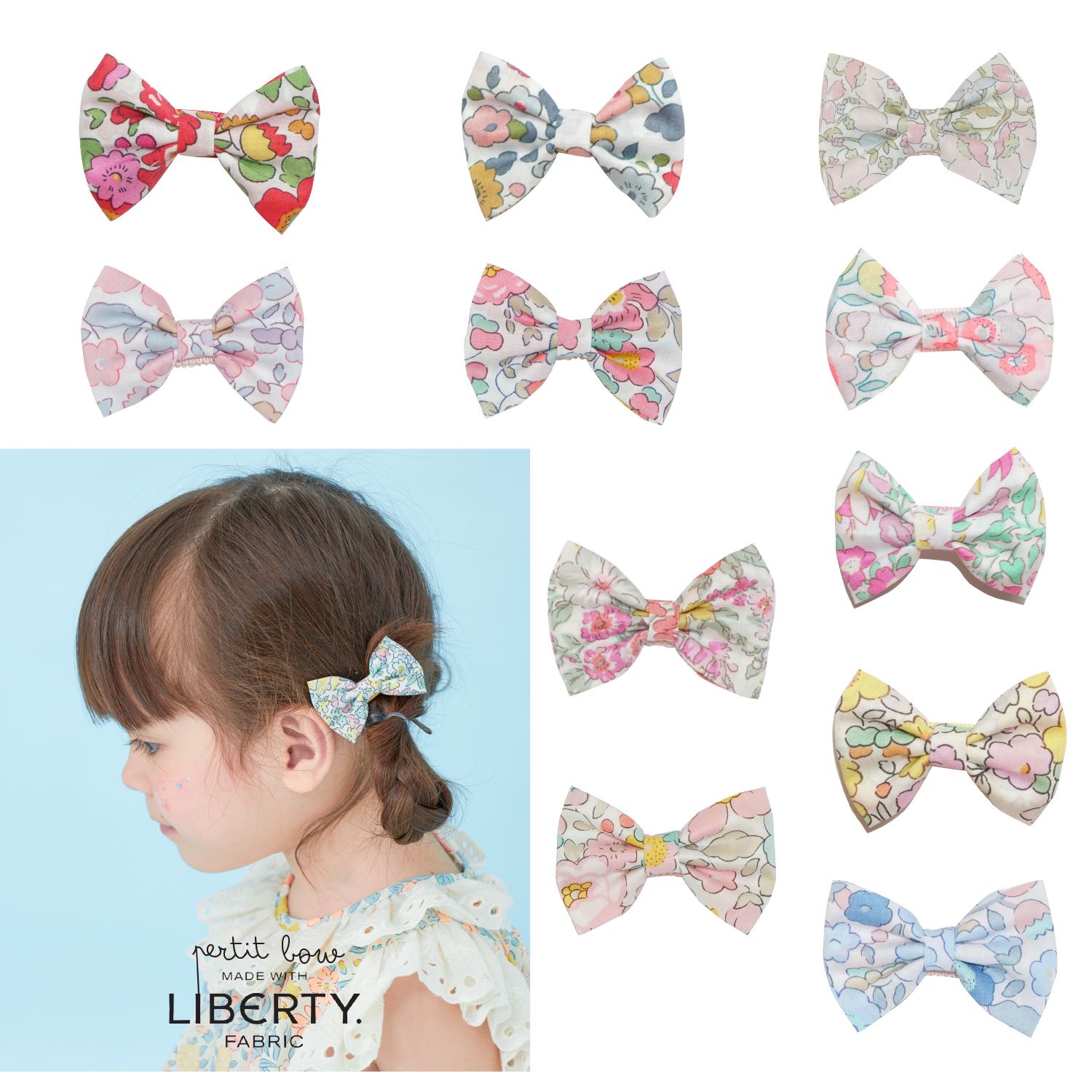 Liberty Fabric Hairclip - Petite Bow