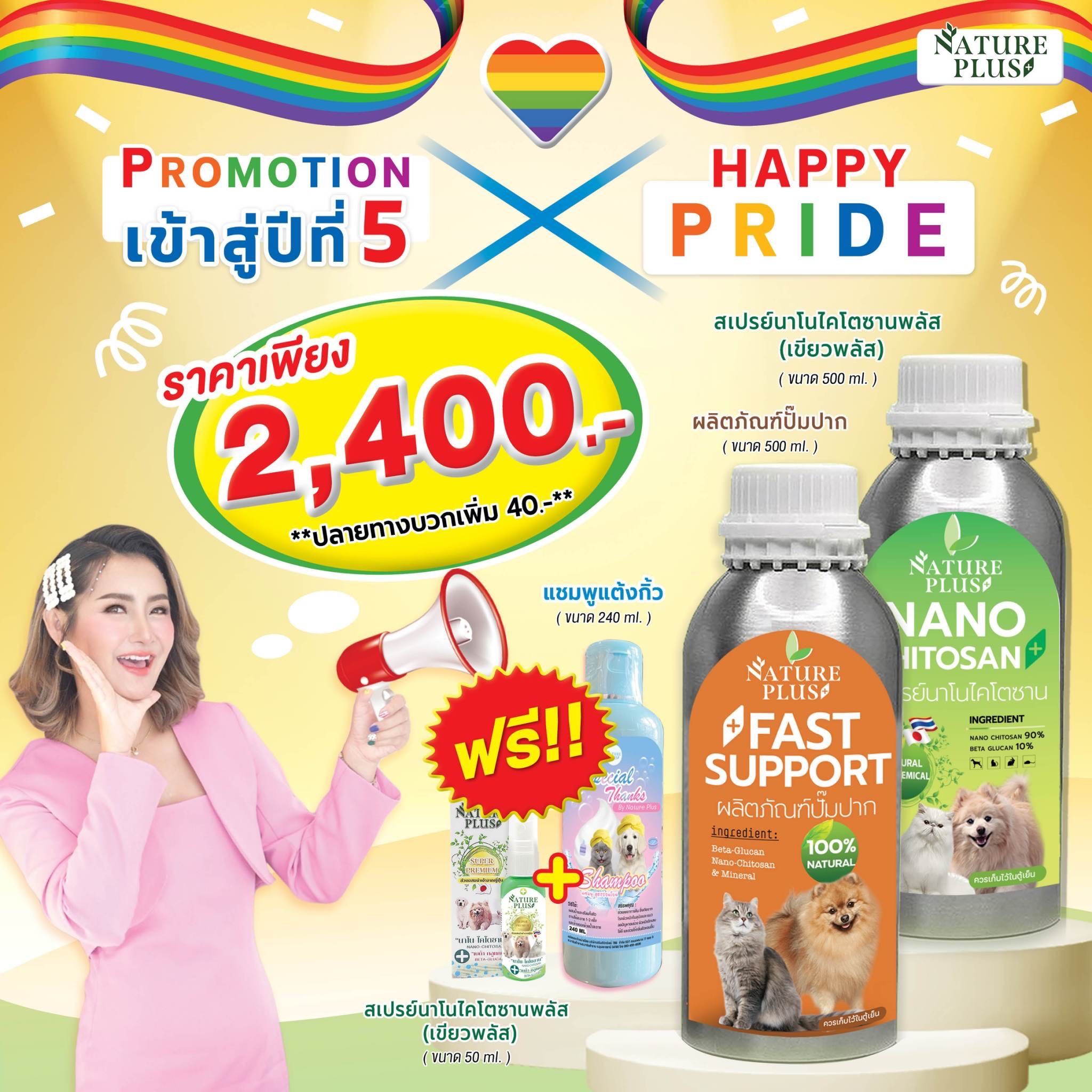 สเปรย์นาโนไคโตซานพลัส ขนาด 500 ml. และผลิตภัณฑ์ปั้มปาก ขนาด 500 ml.