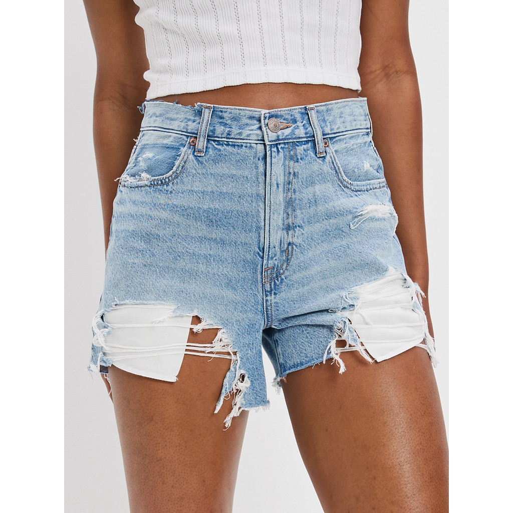 American Eagle กางเกงยีนส์ผู้หญิง HIGHEST RISE 90S BOYFRIEND สี LIGHT DESTROY WASH - 033-7310-508