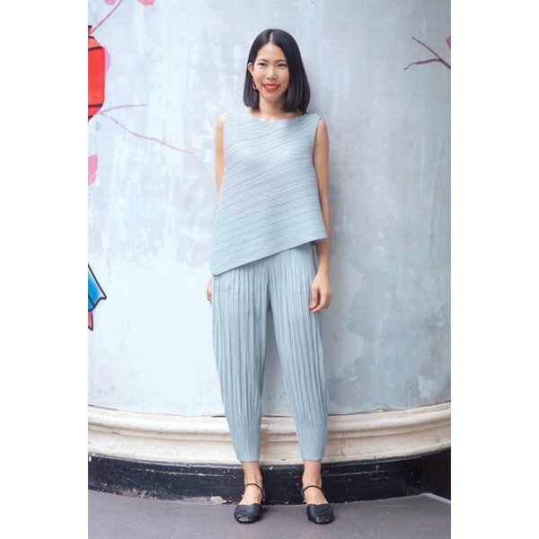 กก ยาว 34นิ้ว 2MUAY รุ่น GJO6970/GJO6045 SLEEVELESS ASYMMETRIC PLEAT SET เซ็ตพลีทคุณภาพ 6สี FREE ...