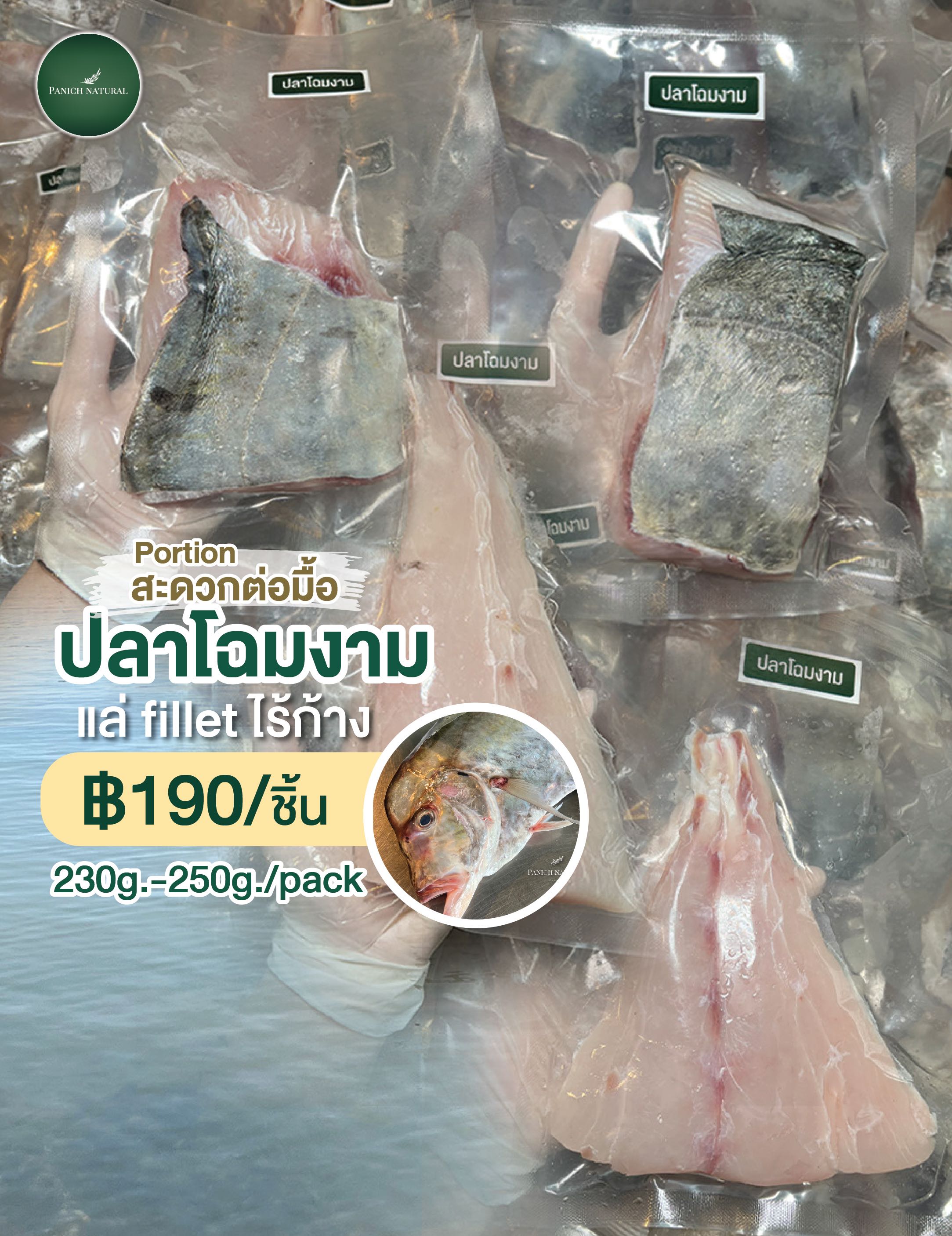 ปลาโฉมงาม ทะเล fillet ไร้ก้าง