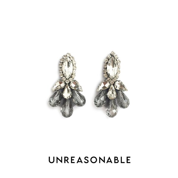 ต่างหู Smokey ต่างหูคลิป ต่างหูก้านเงินแท้ น้ำหนักเบา สวยใส่สบาย UA0467-01 Unreasonable Accessories