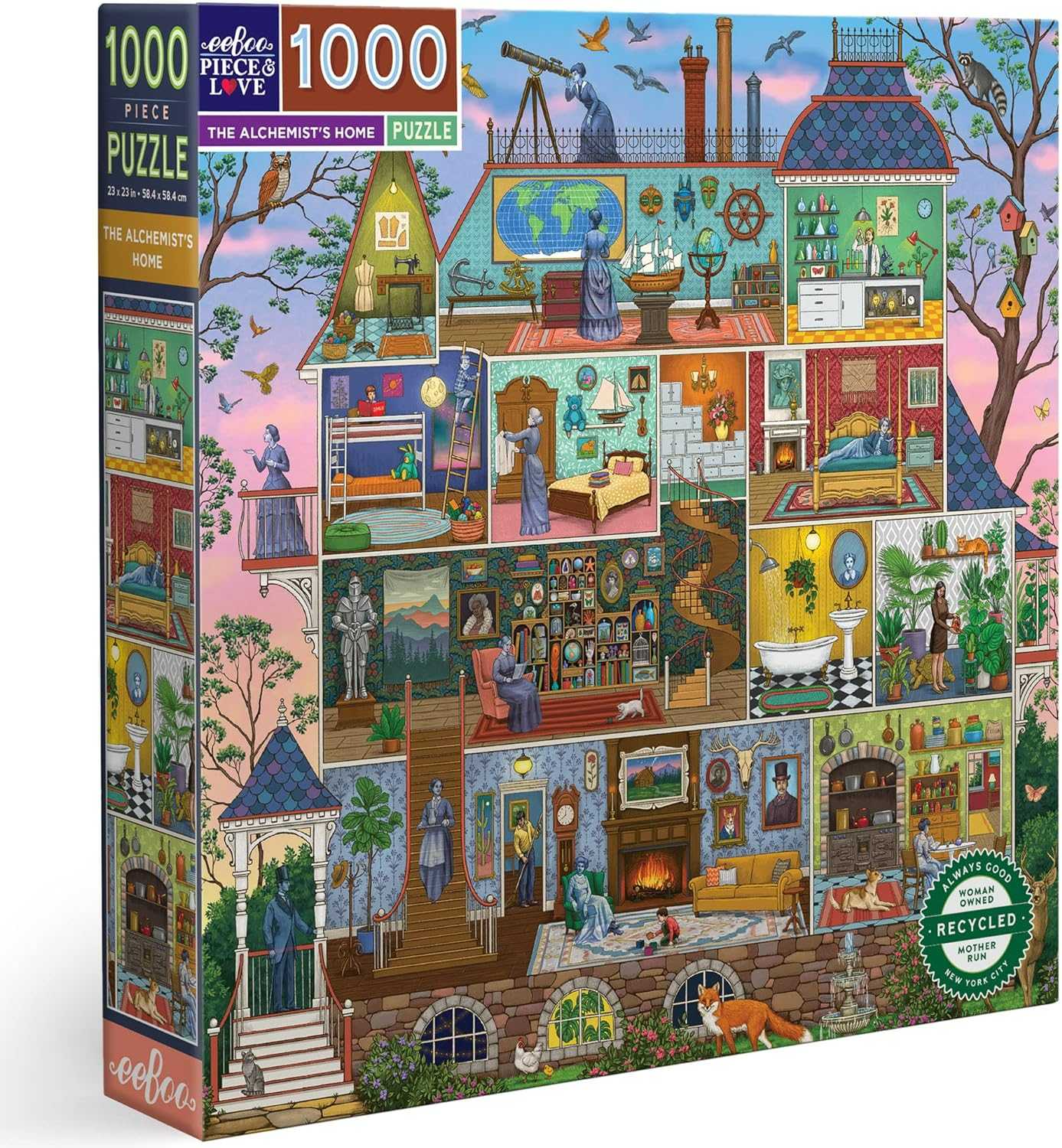 eeBoo The Alchemist's Home 1000pc Sq Puzzle จิ๊กซอว์รูปบ้านของนักเล่นแร่แปรธาตุแบบ 1000 ชิ้น