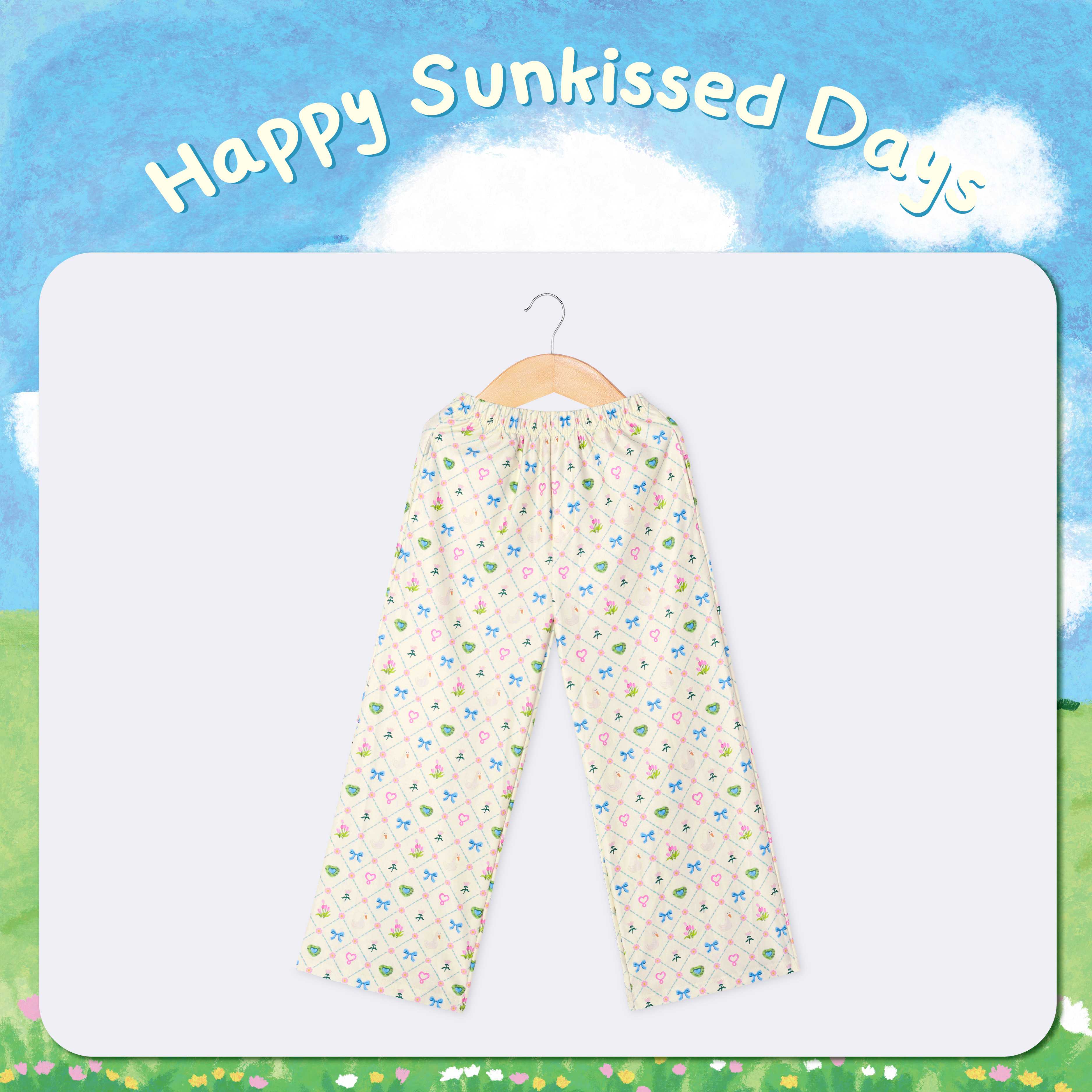 กางเกงขายาว Happy Sunkissed Days สีครีม
