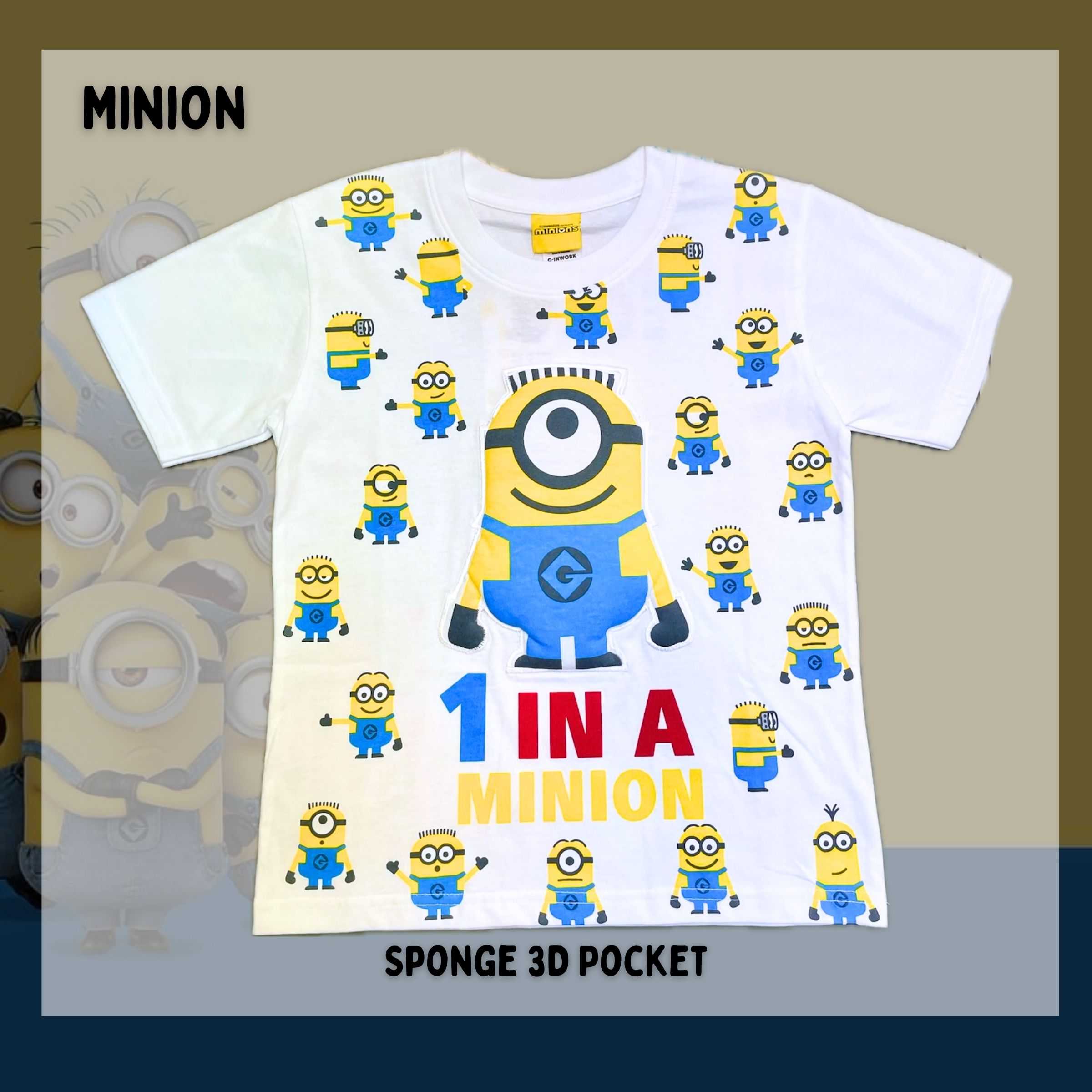 1 in a Minion Pocket 3D T-shirt White Size XL