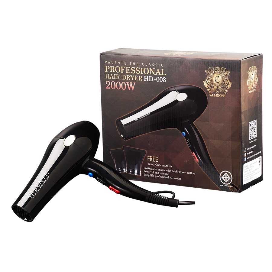 [สินค้าตัวอย่าง ห้ามซื้อ] VALENTE ไดร์เป่าผมไฟฟ้า 2000W รุ่น HD-003