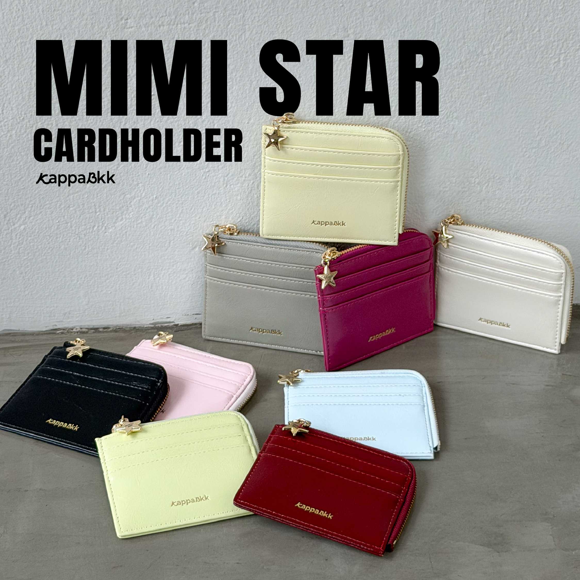 KAPPABKK Mimi Cardholder Star Collection กระเป๋าใส่บัตรหนัง PU อะไหล่สีทอง จี้รูปดาว