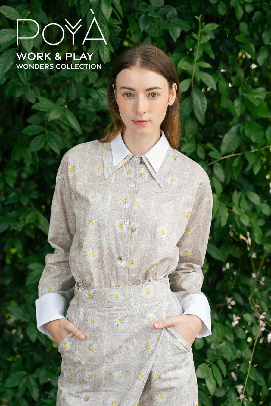 Daisy Crochet Print Shirt (Free Size)