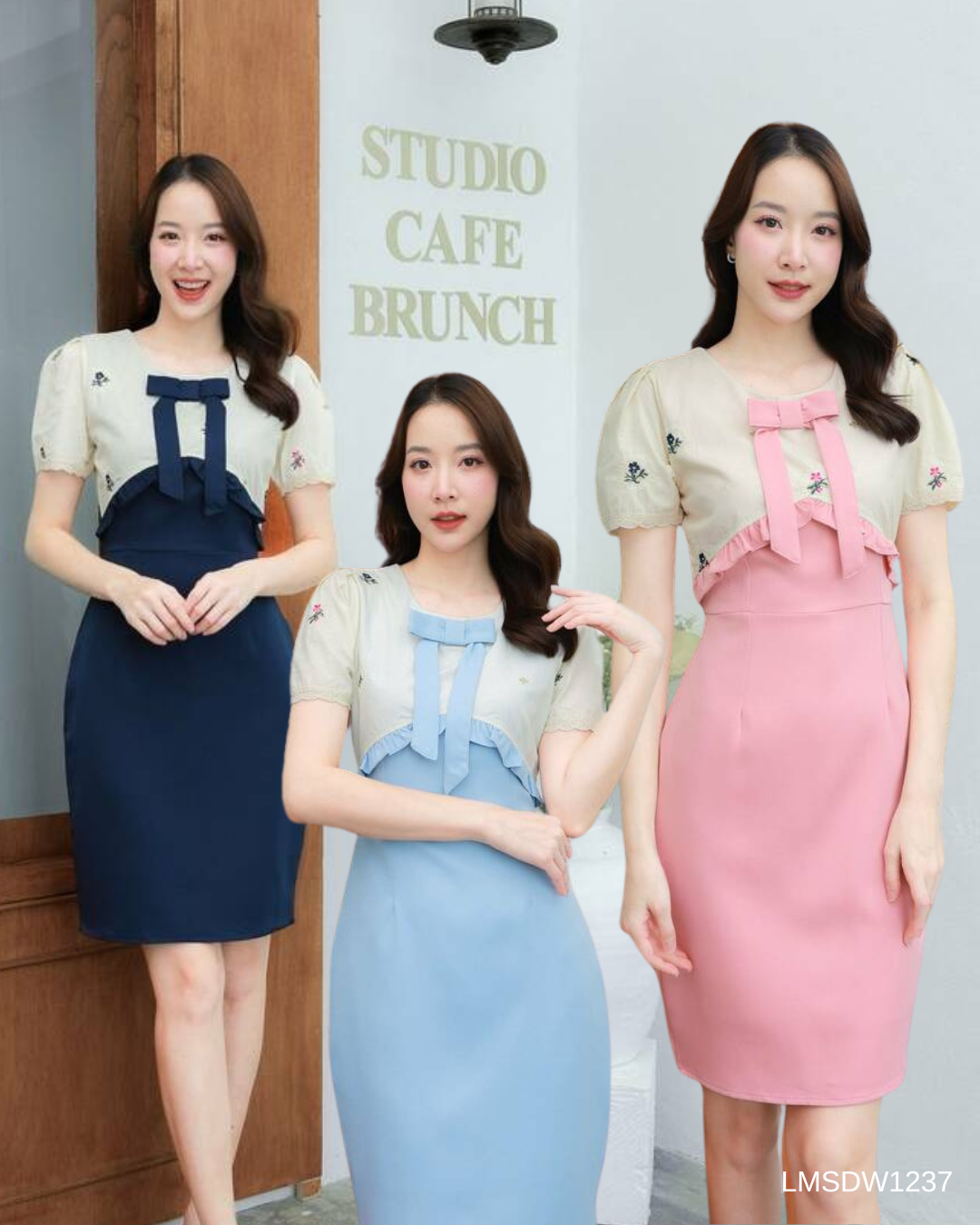 S-2XL เดรสออกงาน ชุดทำงาน LMSDW1237