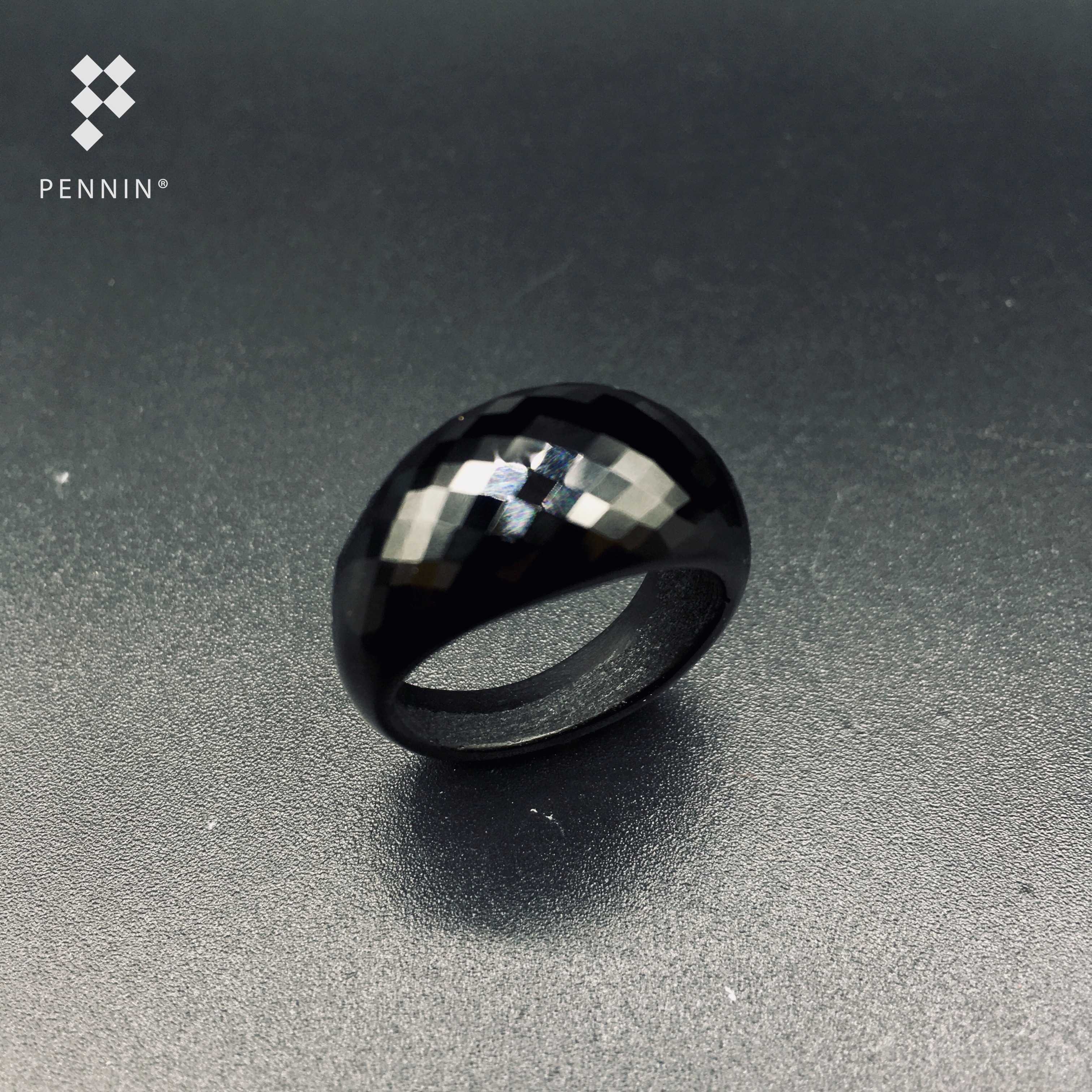 [SALE20%]RU459แหวนนิลล้วน Black Noble เจียระไนเหลี่ยมตาข่ายเสริมโชคลาภ