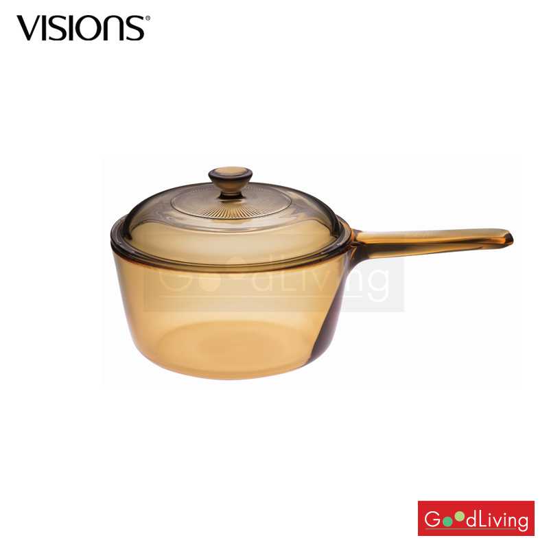Visions หม้อด้ามทนไฟ+ฝา ขนาด 1.5 L. รุ่น V-01-VSP-1.5/CL