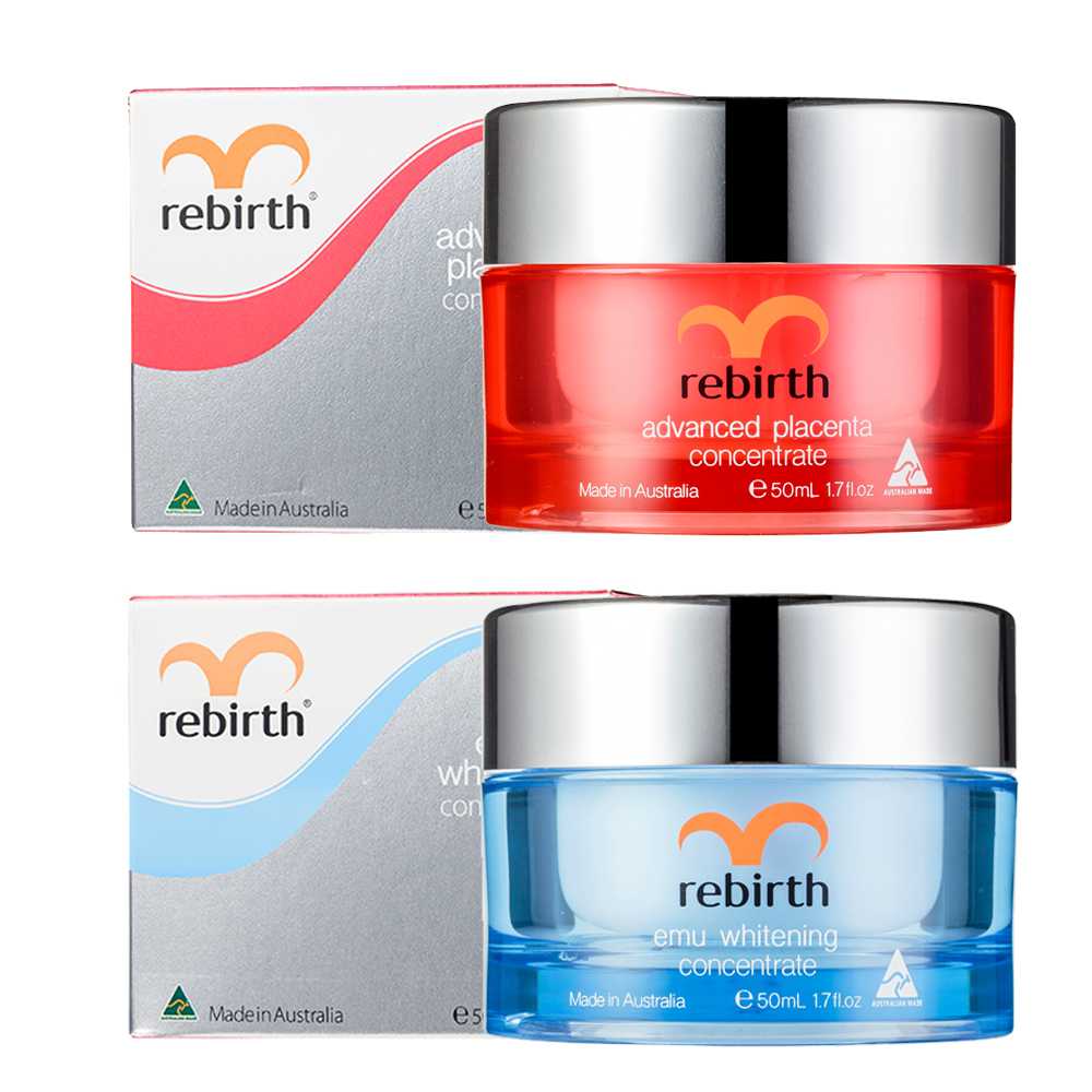 Rebirth ชุดครีมรกแกะสูตรเข้มข้น 50 ml.+ครีมอีมูสตรเข้มข้น 50 ml.