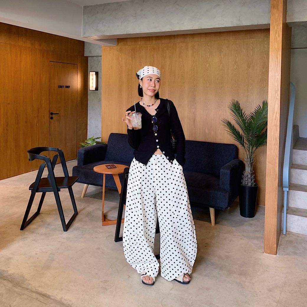 Polkadot barrel pants