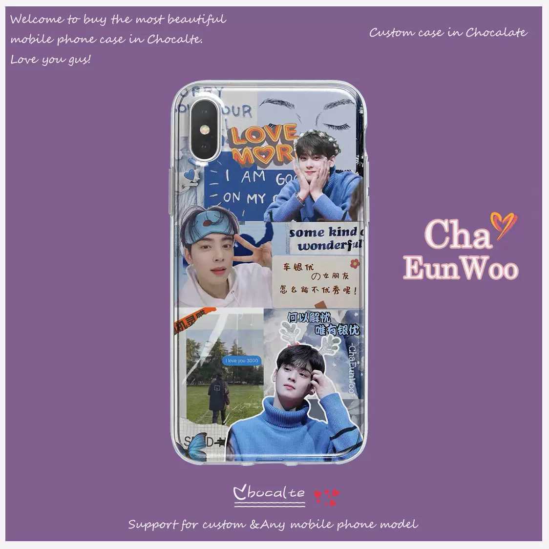 [พรีออเดอร์🇨🇳]  เคสสกรีนลาย อึนอู Eunwoo  ระบุรุ่นช่องหมายเหตุ