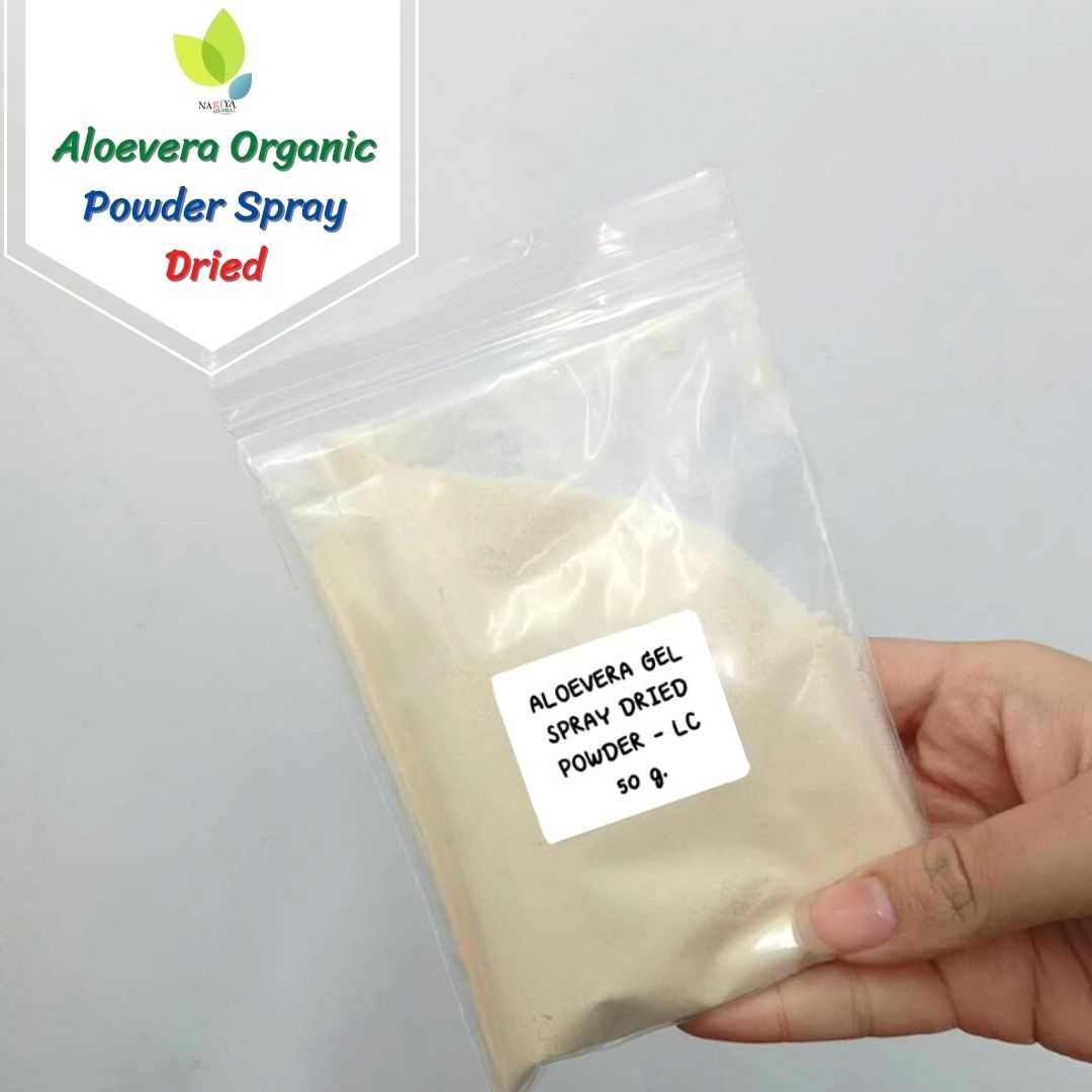 ผงว่านหางจระเข้ออร์แกนิค Aloevera Organic Powder Spray Dried ขนาด 50 100 กรัม