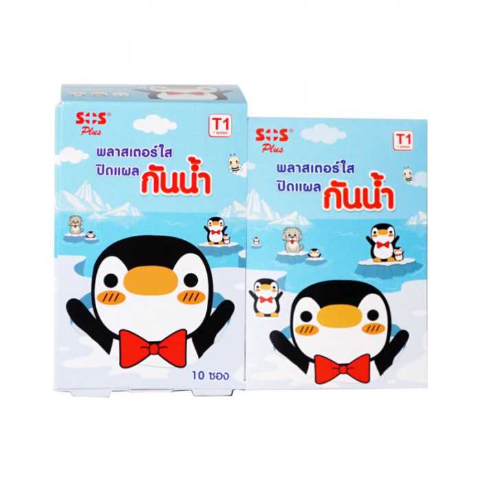 แพนกวิน waterproof 6 ชิ้น พลาสเตอร์ใส ปิดแผลกันน้ำ ขนาด 2.5×5.6 ซม.