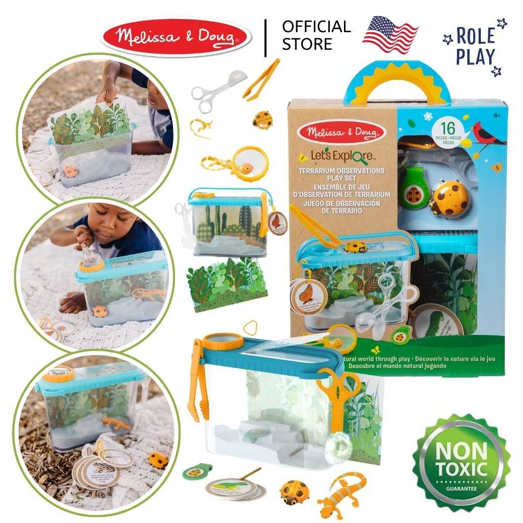 (ของแท้ USA) ของเล่นวิทยาศาสตร์ ชุดจับแมลง Let's Explore Terrarium Play Set Melissa & Doug 30827