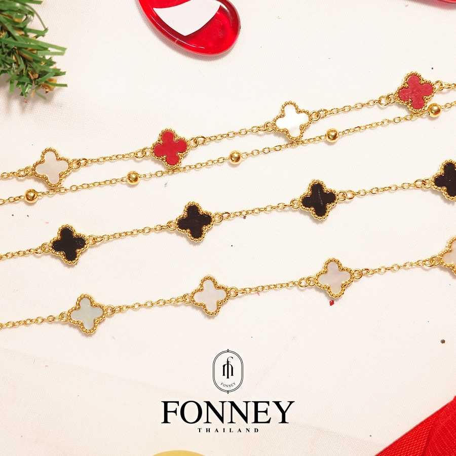 FONNEY-สร้อยข้อมือสแตนเลส Van Cleef