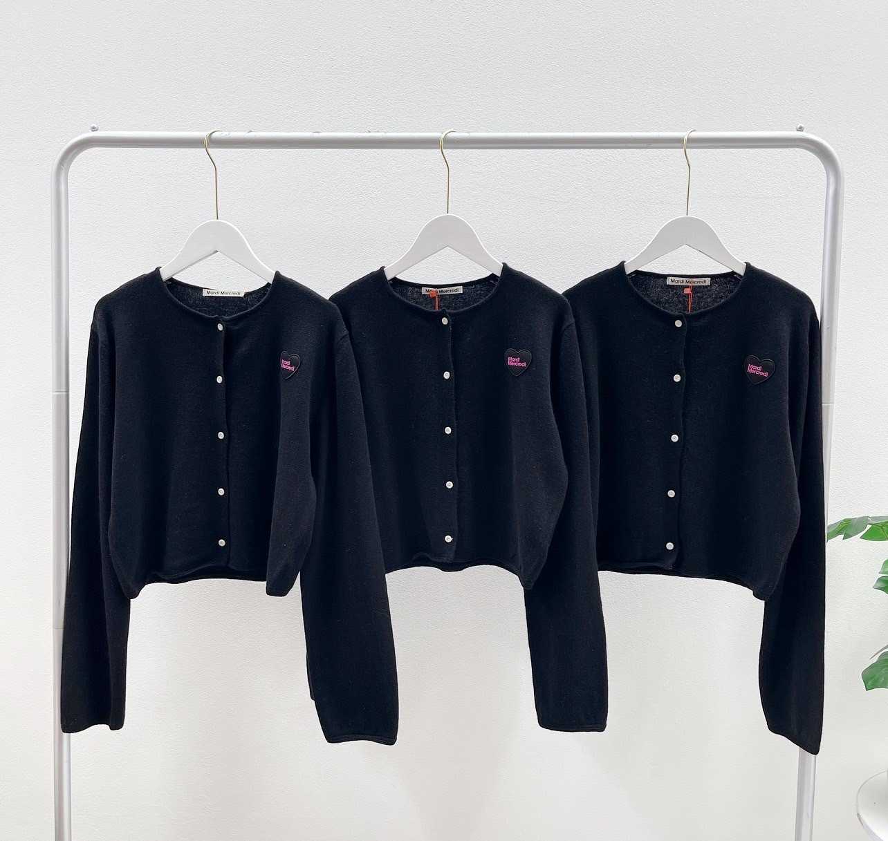 Mardi Heart Cardigan (Black)