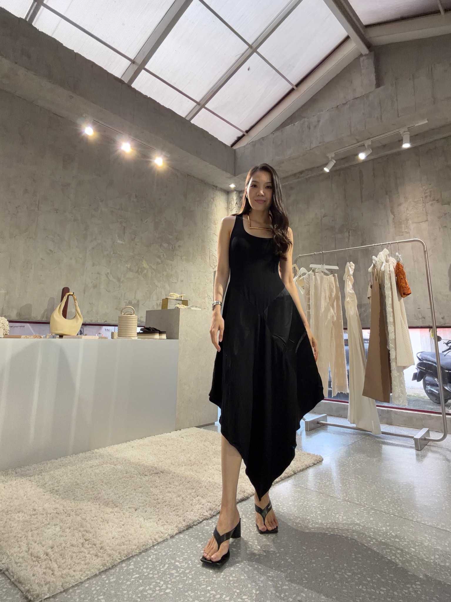 BEVZA ‘BLACK SQUARE’ DRESS - BLACK