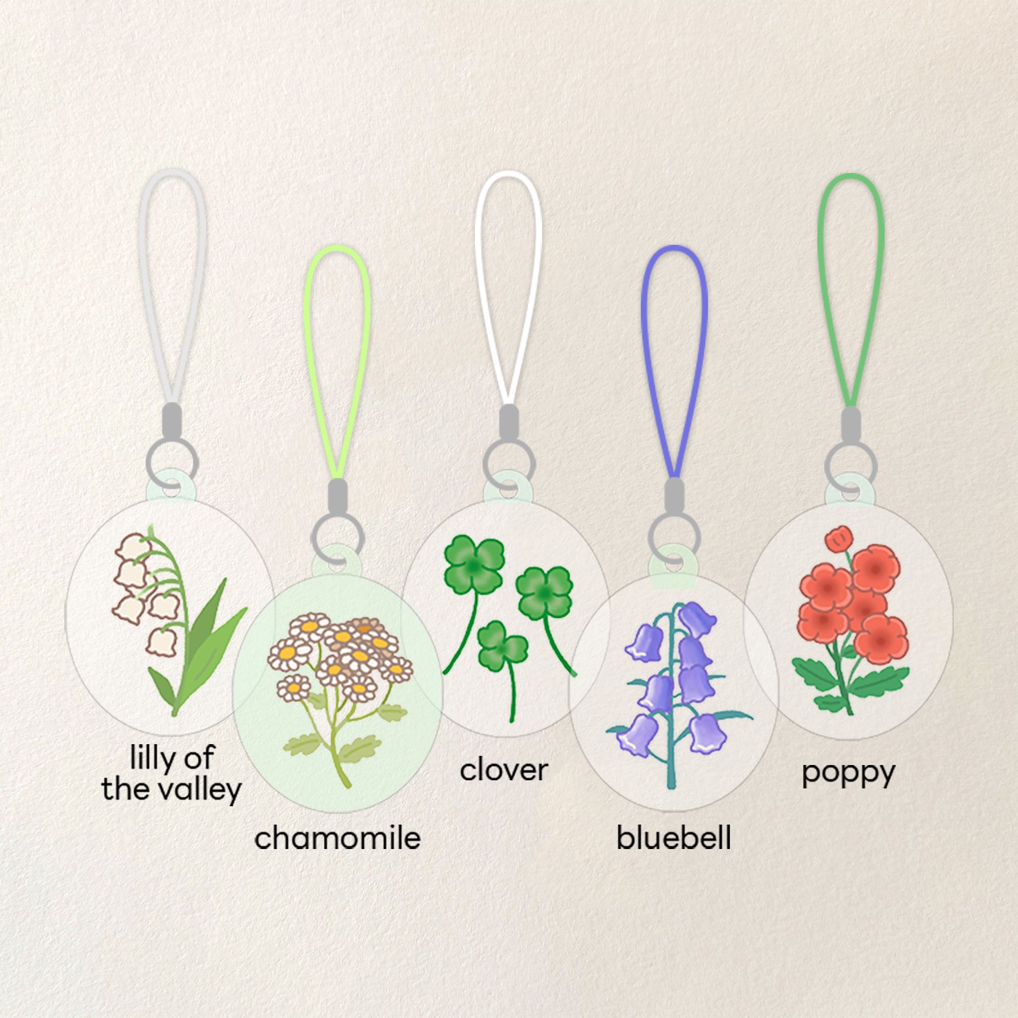 Glitter flower charm