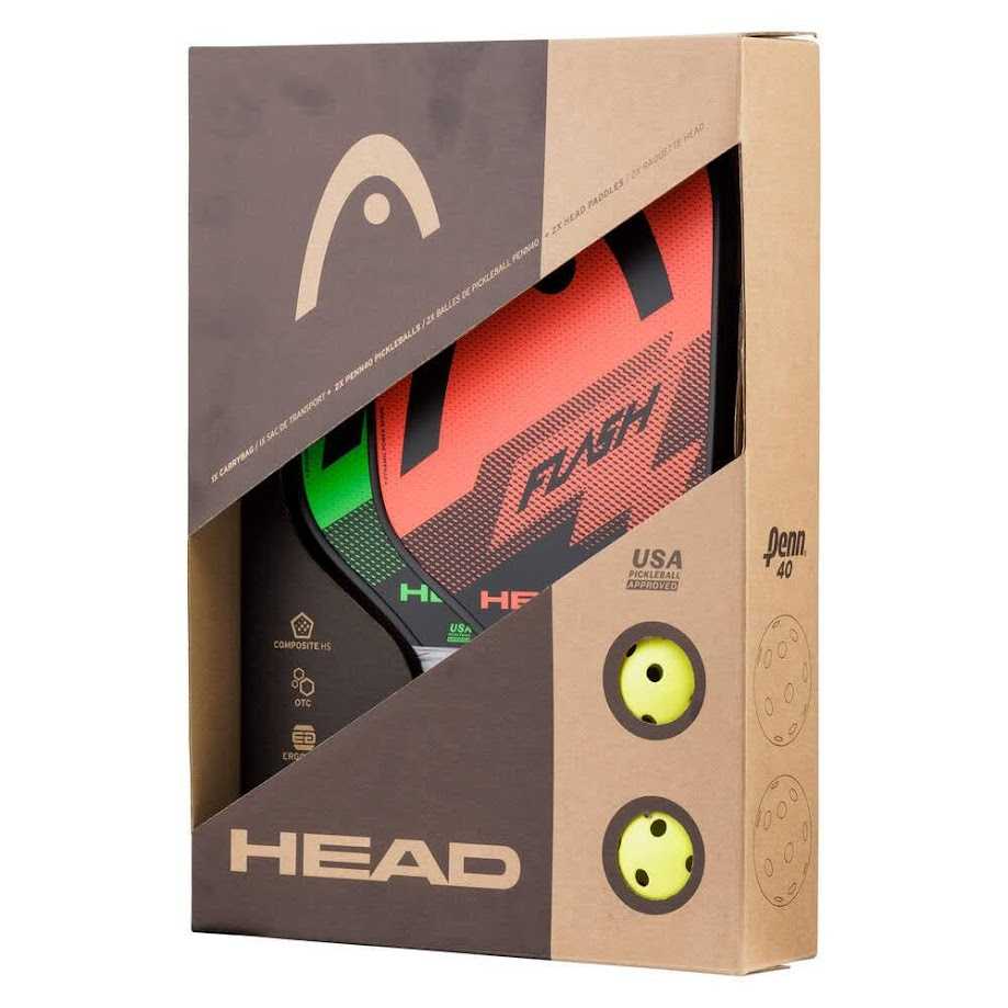 HEAD ไม้พิกเกิลบอล Flash Pickleball Pack:ไม้ Flash 2 ด้าม+2 ลูกพิกเกิลบอล+กระเป๋า 1 ใบ  (226102)