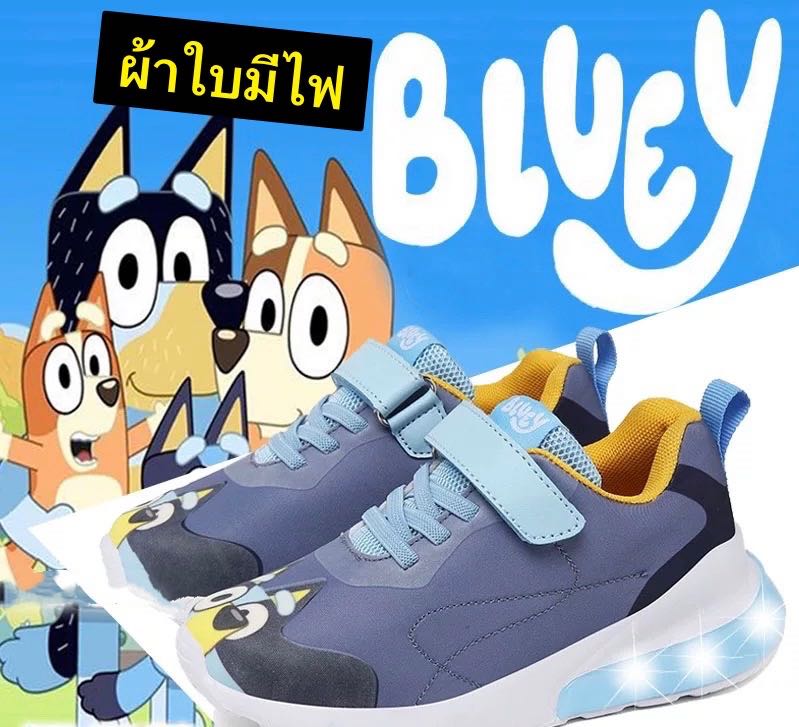 Preorder12-18วัน-(มีไฟ) Blueyลิขสิทธิ์แท้ (ไม่มีกล่อง)รองเท้าผ้าใบ /Sz14.9-18.9