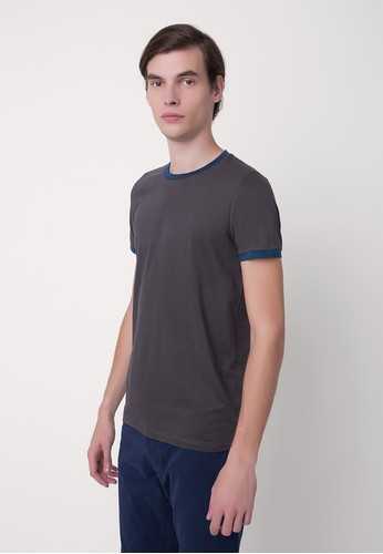 Contrast Tee - Charcoal / Mountain Blue