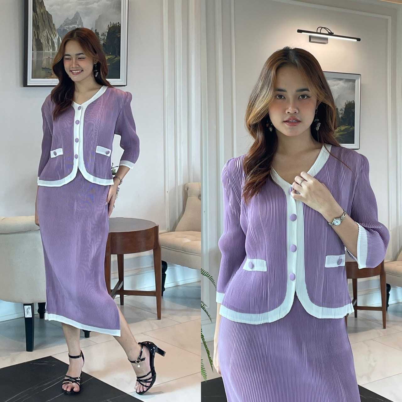 PleatByNisa A784 เซ็ตอัดพลีท เนื้อผ้าคุณภาพ Polyester100%
