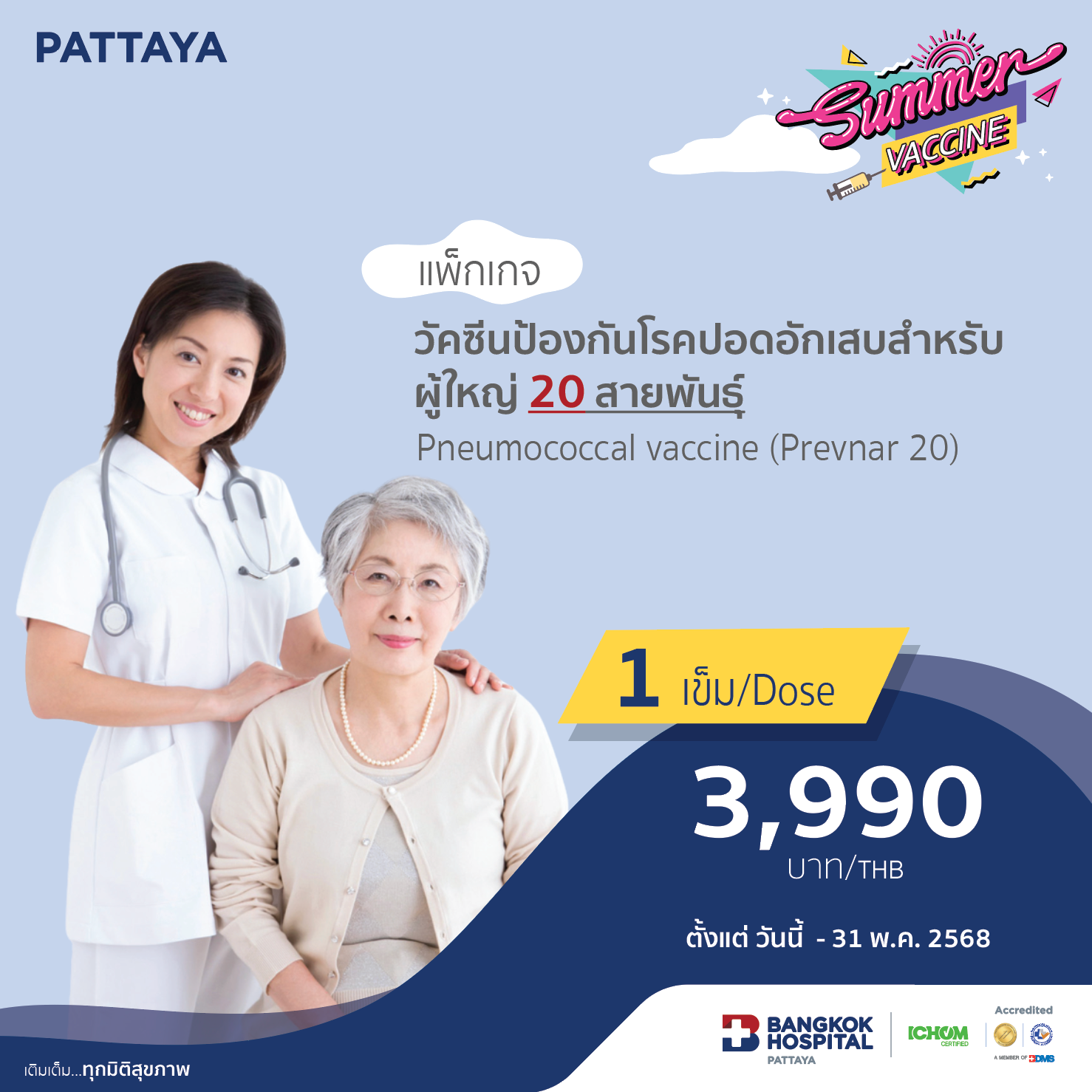วัคซีนป้องกันโรคปอดอักเสบสำหรับผู้ใหญ่ 20 สายพันธุ์