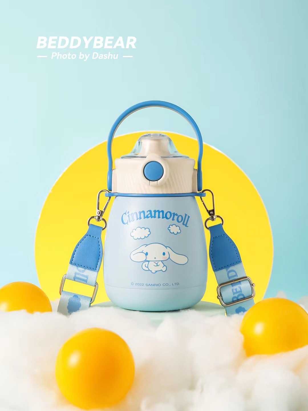 BeddyBearXCinnamoroll กระติกน้ำสูญญากาศสแตนเลส เก็บอุณหภูมิ พร้อมสายสะพาย BB010S-015CR