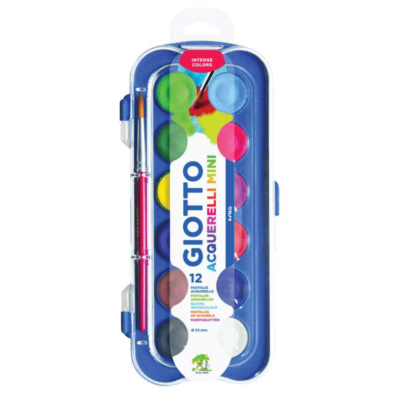 GIOTTO Water Color Cake Mini 12 Colors (สีน้ำก้อนมินิ 12 สี) 352300