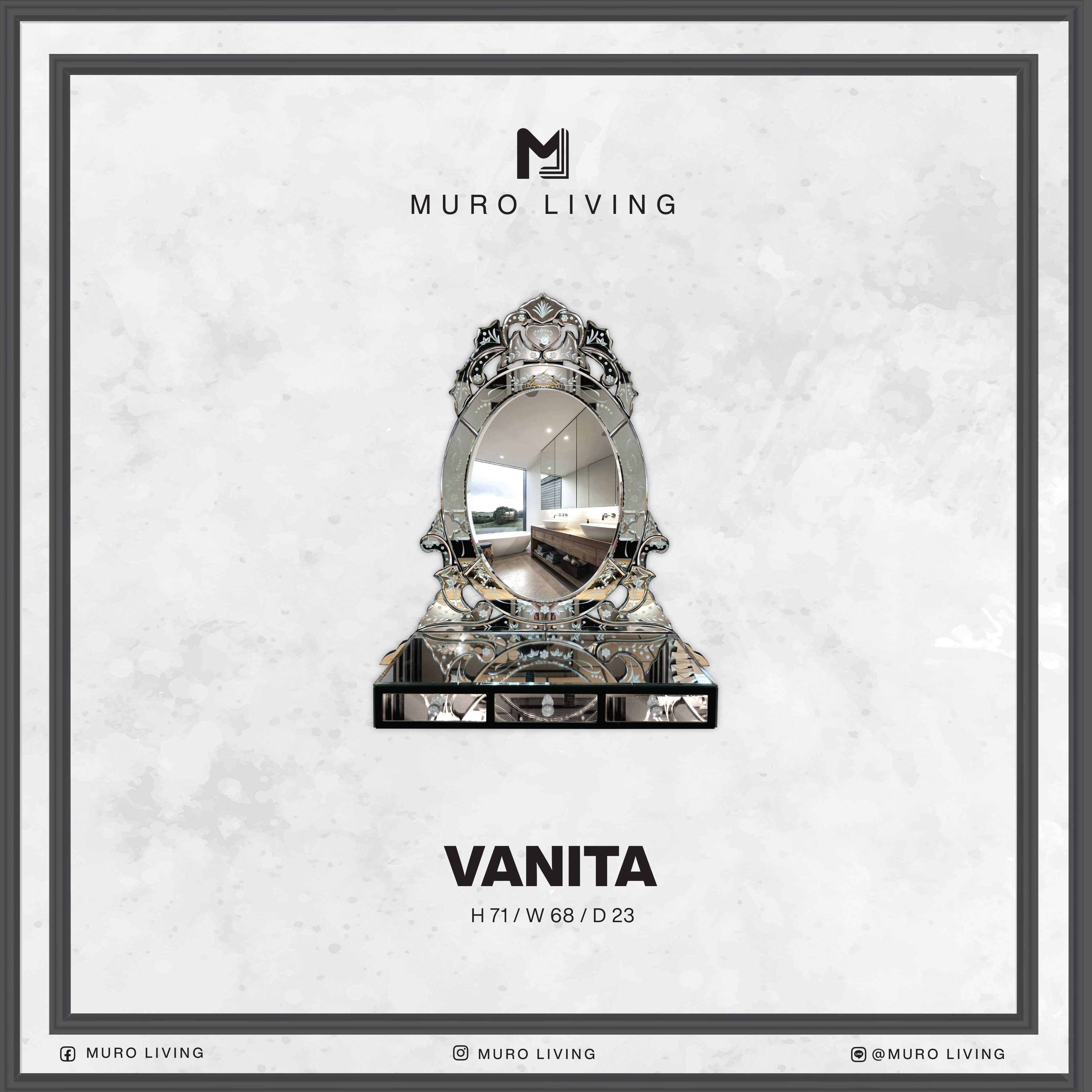 กระจกตั้งโต๊ะดีไซน์ Muro Living รุ่น VANITA