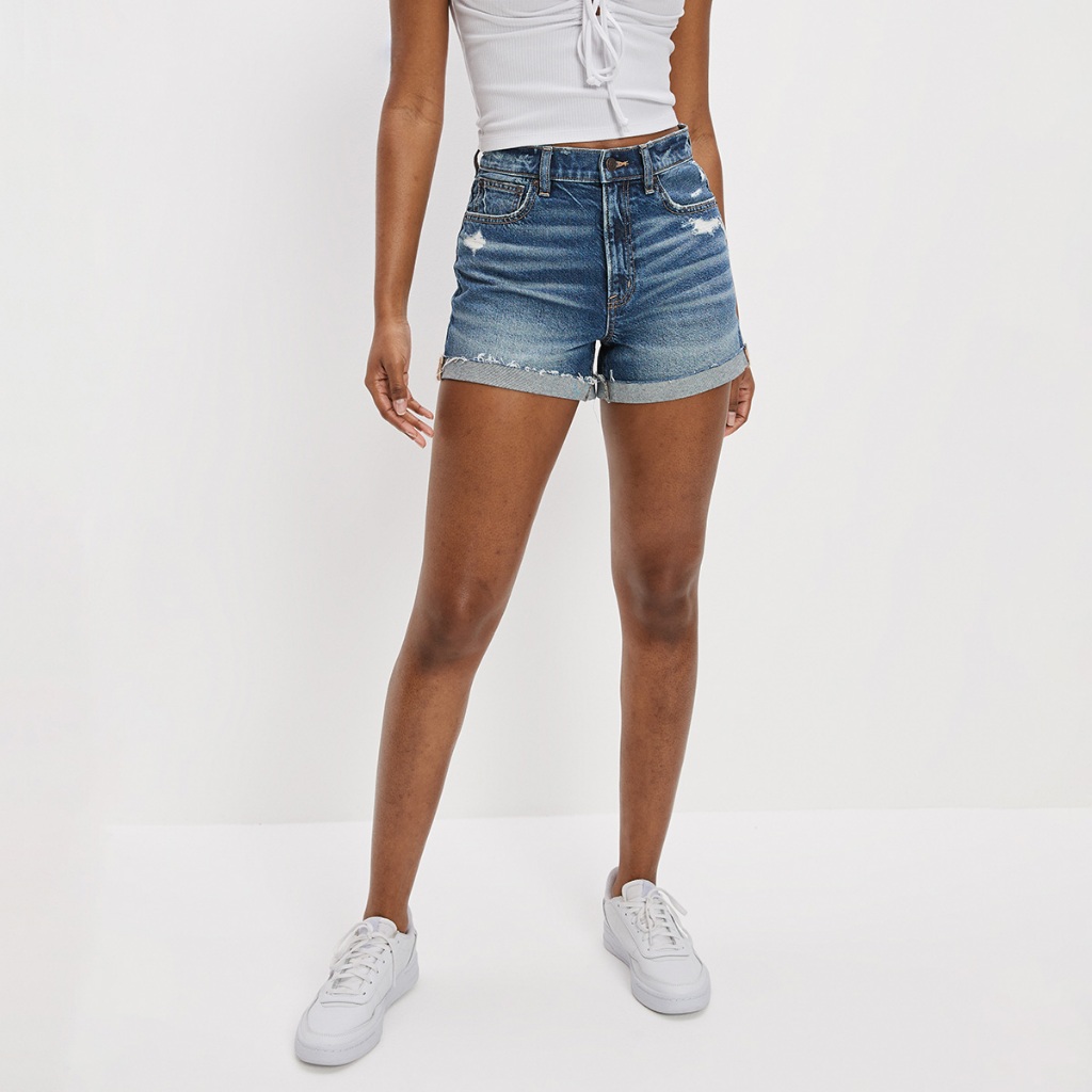 American Eagle กางเกงยีนส์ผู้หญิง HIGHEST RISE 90S BOYFRIEND สี DARK INDIGO - 033-7312-738