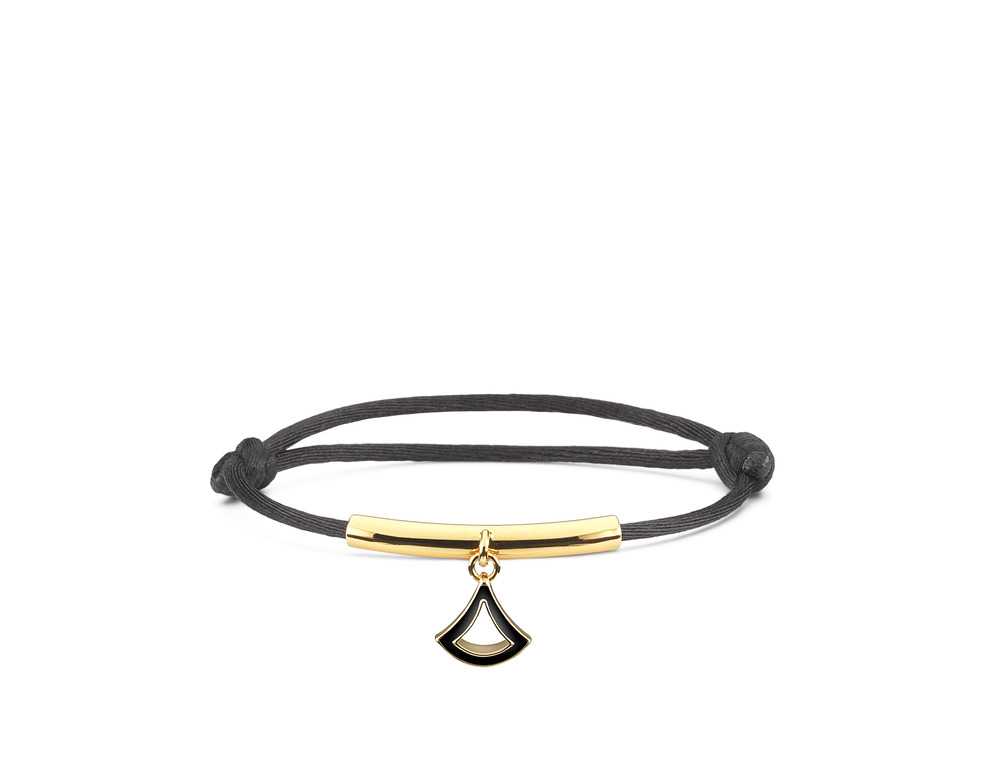 Divas’ Dream Bracelet in Black Fabric with refined charm embellished