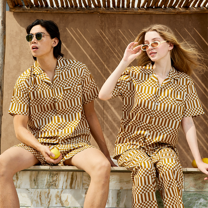 ชุดเซ็ต  in.house ผ้าคอตตอน unisex ลาย Geo-Retro