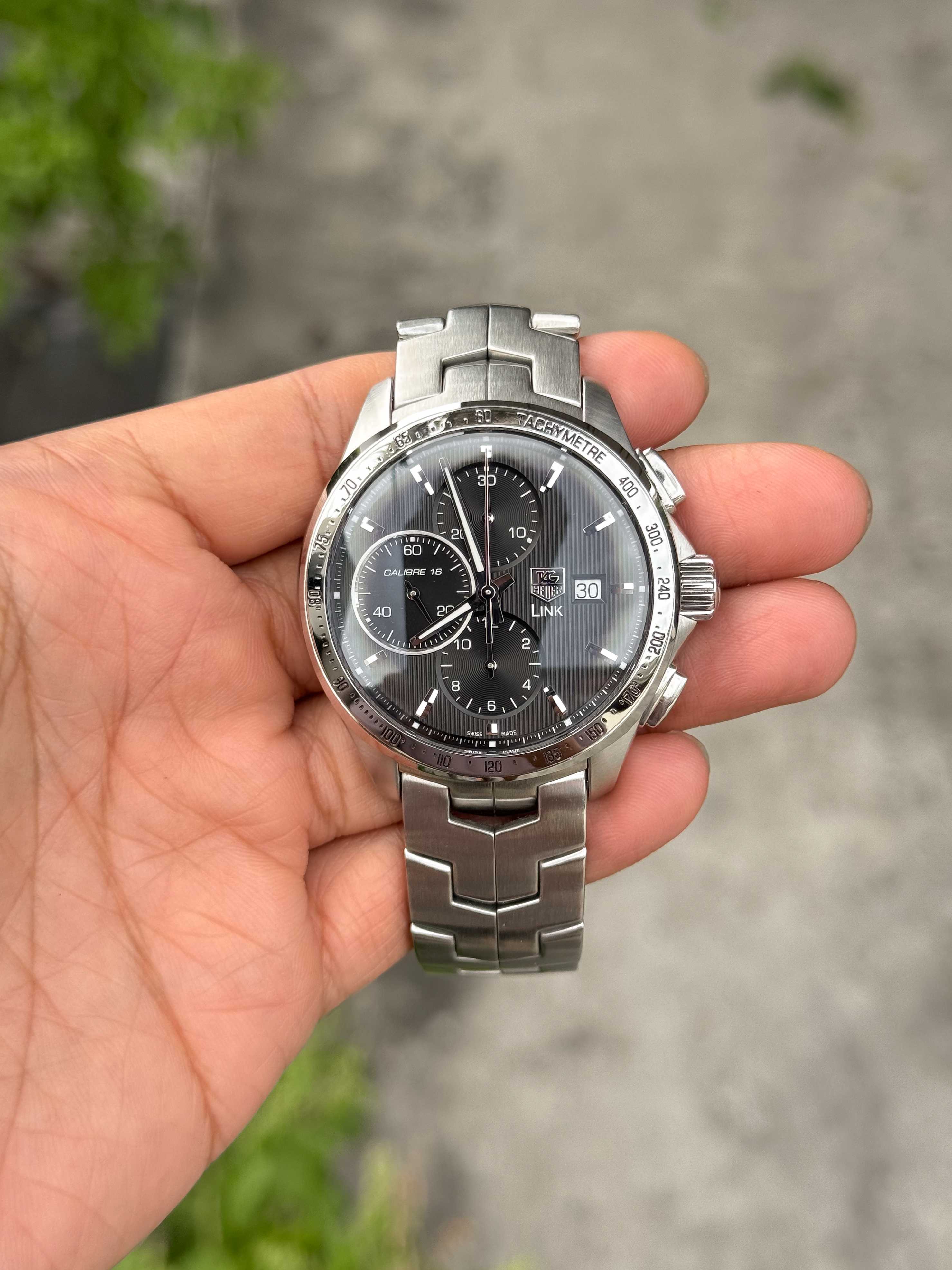 Tag Heuer Link Automatic Calibre 16 Chronograph King Size Black Dial