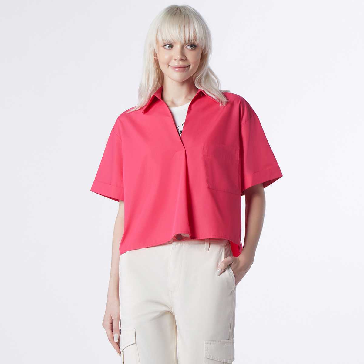 เสื้อเชิ้ตทรงครอป | Cropped Shirt | 06160