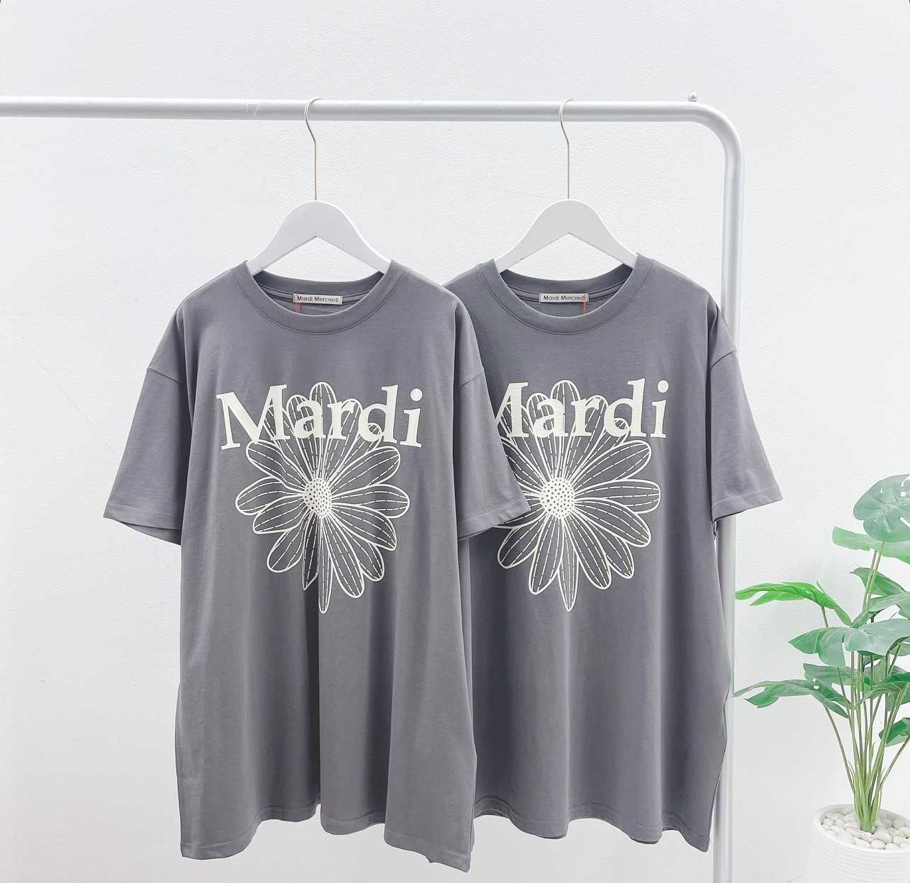 Mardi Flower T-Shirt (Unisex)  Charcoal/Ivory