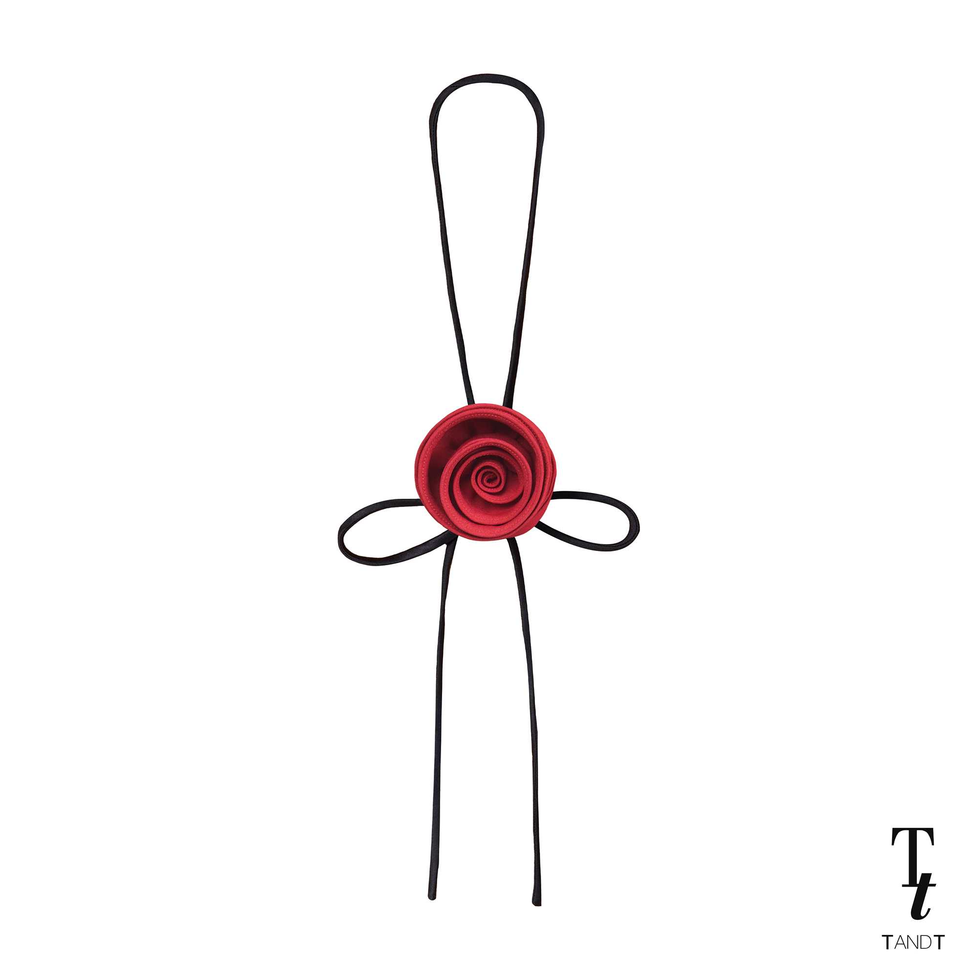 RED TIE - ROSE HAND-CRAFTED NECKTIE