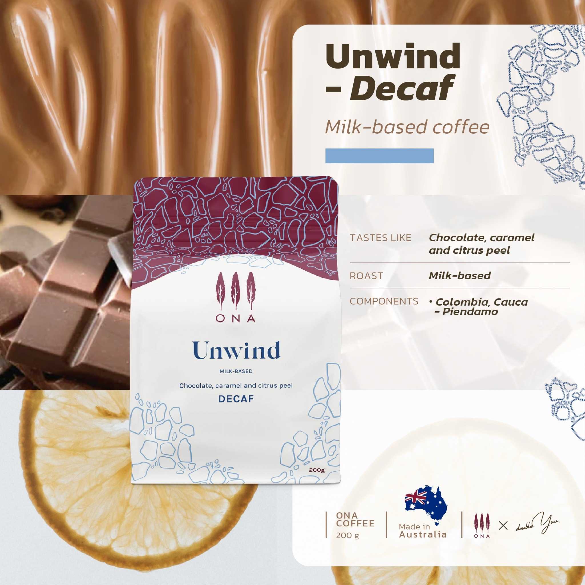 (Pre-order ตัดรอบทุกวันที่ 11) UNWIND Decaf MILKBASED 1kg