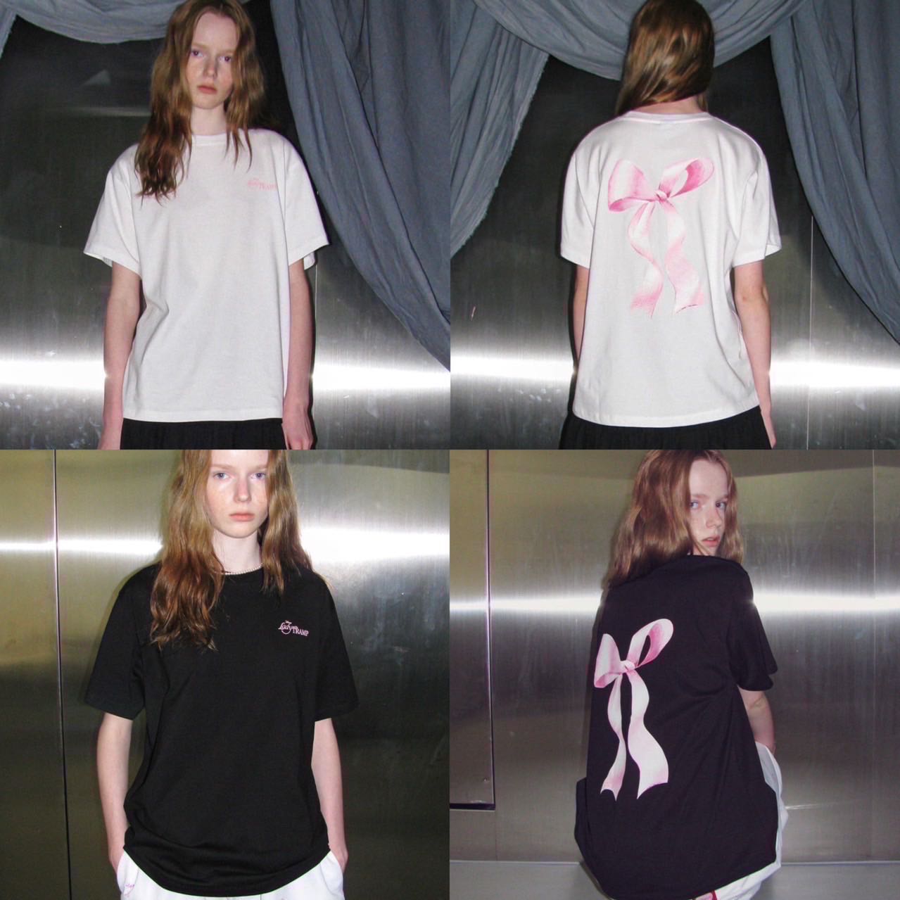 /พร้อมส่ง/ RONRON POINT RIBBON BASIC FIT T SHIRT 